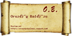 Ország Balázs névjegykártya